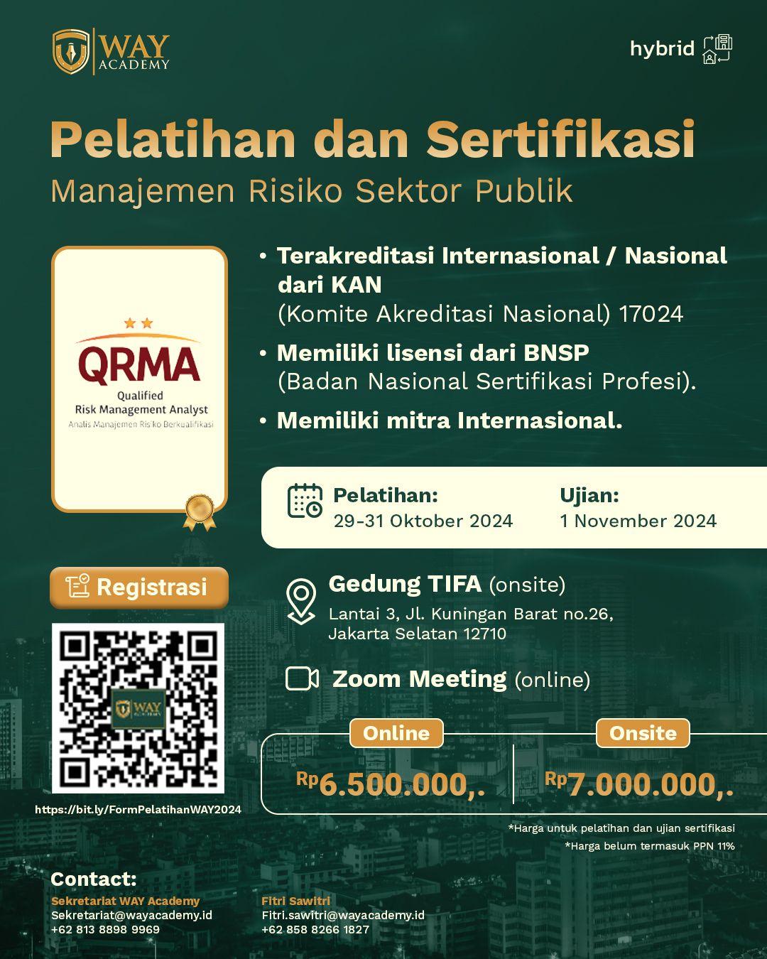 Agenda Pelatihan WAY Academy – Oktober 2024
